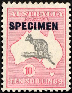 Australia-1932-Kangaroo-Map-10-shilling-grey-and-pink-II-C-of-A-P12-Animal_1