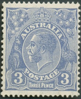 Australia-1932-King-George-V-3-pence-ultramarine-II-C-of-A-P13-5X12-5-Royalty