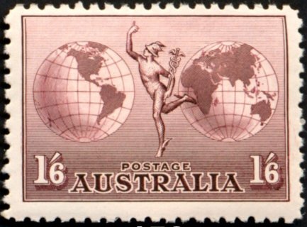 Australia-1934-Hermes-1-5-shilling-dull-purple-P11-Globe