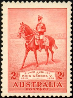 Australia-1935-King-George-V-on-Anzac-2-pence-scarlet-chalk-surface-C-of-A-sideways-P11-5-King