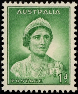 Australia-1937-Queen-Elizabeth-1-pence-emerald-green-I-C-of-A-P13-5x14-Portrait