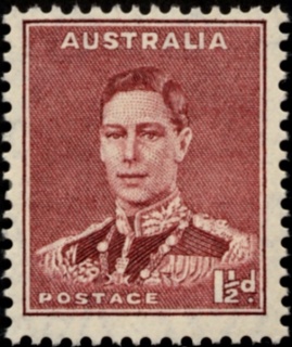 Australia-1938-King-George-VI-1-5-pence-maroon-C-of-A-P14-75x14-Portrait