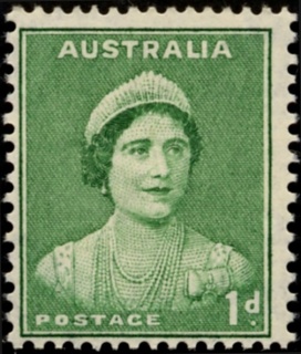 Australia-1938-Queen-Elizabeth-1-pence-emerald-green-II-C-of-A-P15x14-Queen-Elizabeth