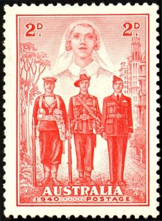 Australia-1940-Australian-Imperial-Forces-2-pence-scarlet-C-of-A-P14x13-5-Army