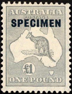 Australia-1942-Kangaroo-Map-1-pound-grey-IIB-C-of-A-P12-Animal