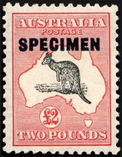 Australia-1942-Kangaroo-Map-2-pound-black-and-rose-II-C-of-A-P12-Animal