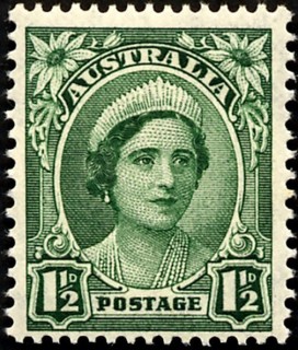 Australia-1942-King-George-VI-airmail-definitives-1-5-pence-green-C-of-A-P15x14-Queen-Elizabeth