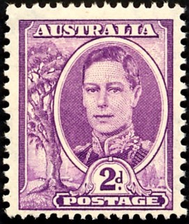 Australia-1944-King-George-VI-airmail-definitives-2-pence-bright-purple-C-of-A-P15x14-King-George-VI