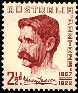 Australia-1949-Birth-Anniv-of-Henry-Lawson-poet-2-5-pence-purple-P15x14-Portrait