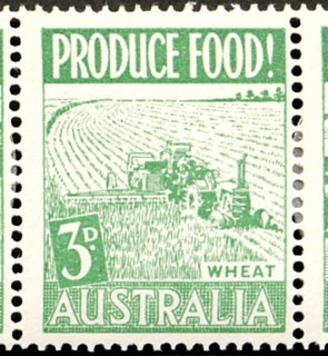 Australia-1953-Food-Production-3-pence-emerald-P14-5-x-14-65-Plants