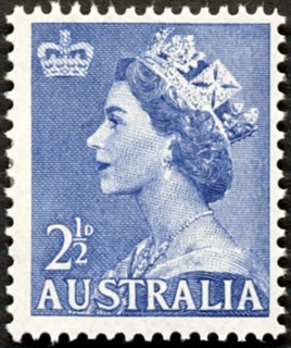 Australia-1954-Queen-Elizabeth-II-2-5-pence-blue-P14-85-x-14-02-Portrait