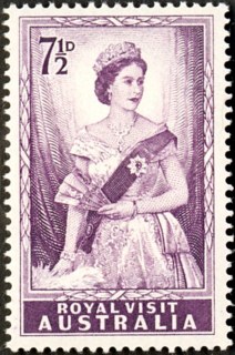 Australia-1954-Royal-Visit-7-5-pence-purple-P14-38-x-14-04-Portrait