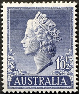 Australia-1955-Queen-Elizabeth-II-12-5-pence-deep-blue-C-of-A-P14-42-x-14-Royalty