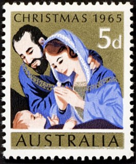 Australia-1965-Christmas-5-pence-Multi-P13-50-Nativity-scene