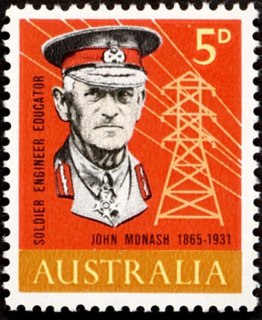 Australia-1965-Sir-John-Monash-Birth-Centenary-5-pence-Multi-P13-50-Engineer