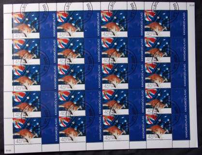 Australia-2000-4c5-Kangaroo-Flag-CTO-Sheet-FV-9-lot48845