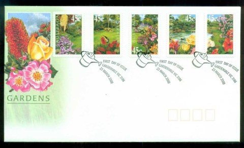 Australia-2000-Gardens-PS-FDC-lot79180