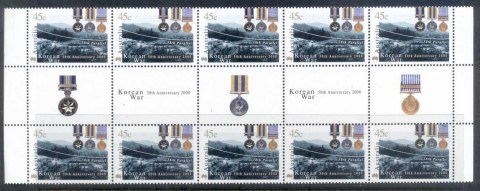 Australia-2000-Korean-War-50th-Anniversary-Gutter-blk10-MUH