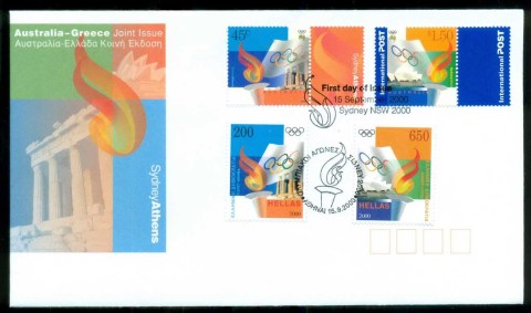 Australia-2000-Olympics-Joint-Greece-FDC-lot79186