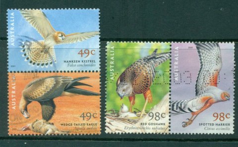 Australia-2001-Birds-of-Prey-2pr-FU-Lot23964