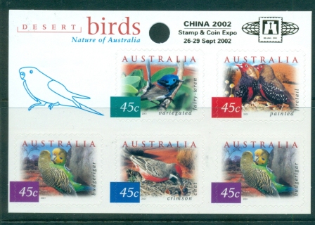 Australia-2001-Nature-of-Australia-Birds-PS-booklet-China-Opt-MUH-lot34573