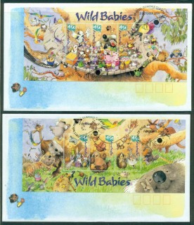 Australia-2001-Wildbabies-2x-MS-FDC-Lot19315