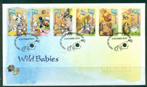 Australia-2001-Wildbabies-PS-FDC-Lot19317