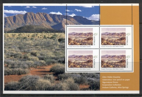 Australia-2002-Albert-Namatjira-Glen-Helen-Country-Prestige-booklet-pane-MUH