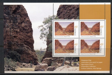 Australia-2002-Albert-Namatjira-Simpsons-Gap-Prestige-booklet-pane-MUH