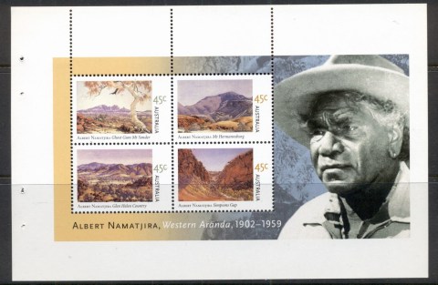 Australia-2002-Albert-Namatjira-blk4-Prestige-booklet-pane-MUH