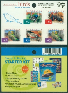 Australia-2002-Desert-Birds-Philakorea-PS-booklet-MUH