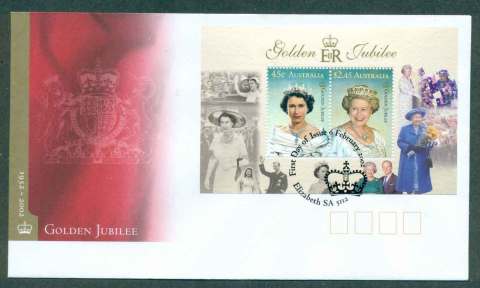 Australia-2002-Golden-Jubilee-MS-FDC-lot49047