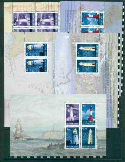 Australia-2002-Lighthouses-of-Australia-5x-Booklet-Panes-ex-Prestige-Booklet-PB3-MUH-lot34155