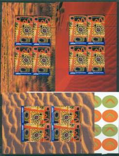 Australia-2003-Aboriginal-Art-3x-Booklet-Panes-ex-Prestige-Booklet-PB17-MUH-lot34163