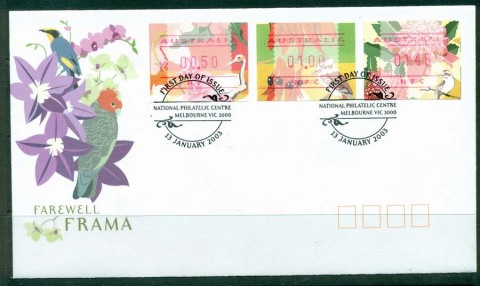 Australia-2003-Farewell-FRAMAS-Button-set-FDC-Lot19367