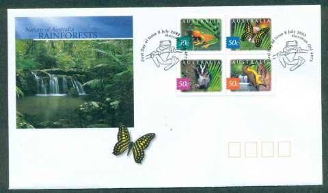 Australia-2003-Rainforest-Blk-4-FDC-lot49057