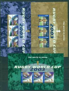 Australia-2003-Rugby-World-Cup-3x-Booklet-Panes-ex-Prestige-Booklet-PB13-MUH-lot34167