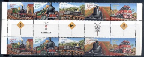 Australia-2004-150th-Anniversary-of-Railways-in-Australia-gutter-blk10-MUH