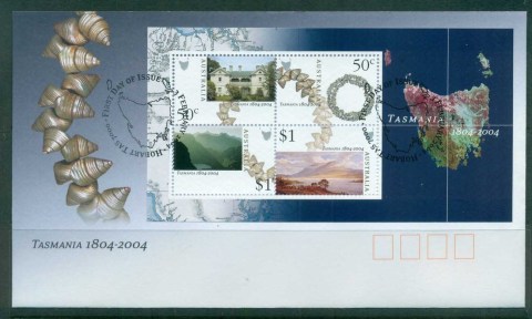 Australia-2004-Tasmania-Bicentenary-MS-FDC