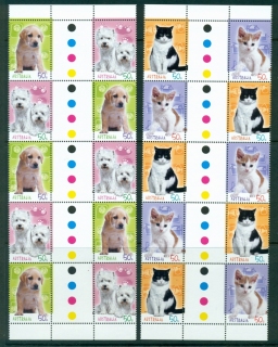 Australia-2004-cats-Dogs-Gutter-Blks-10-MUH-Lot29781