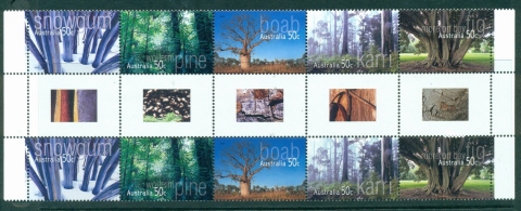 Australia-2005-Native-Trees-Gutter-Blk-10-MUH-Lot29790