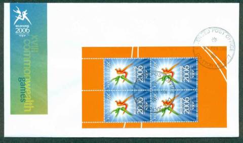 Australia-2006-Commonwealth-Games-prestige-Pane-Blk-4-FDC-Lot28052