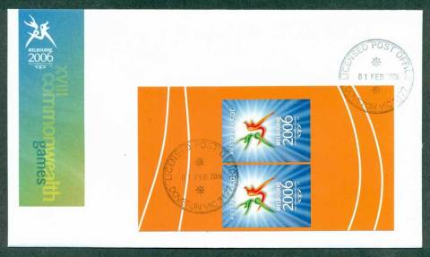 Australia-2006-Commonwealth-Games-prestige-Pane-PS-pair-FDC-Lot28047