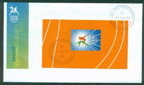 Australia-2006-Commonwealth-Games-prestige-Pane-PS-single-FDC-Lot28048