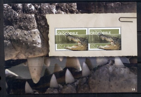 Australia-2006-Dangerous-Australians-Saltwater-Crocodile-Prestige-booklet-paneMUH