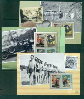 Australia-2007-Nostalgic-Tourism-3x-Booklet-Panes-ex-Prestige-Booklet-PB-MUH-lot34182