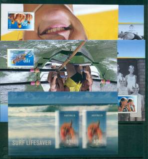 Australia-2007-Surf-Lifesaving-5x-Booklet-Panes-ex-Prestige-Booklet-PB-MUH-lot34181