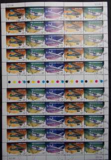 Australia-2008-50c-Aviation-Planes-Str-5-CTO-Sheet-FV-25-lot48828