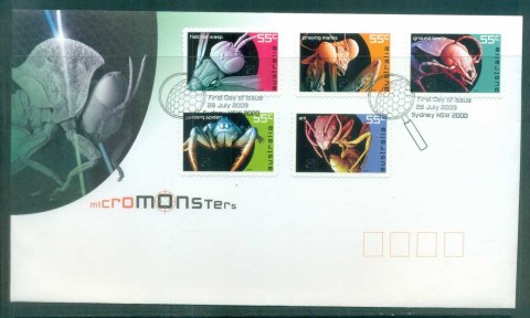 Australia-2009-Micro-Monsters-PS-FDC-lot76014