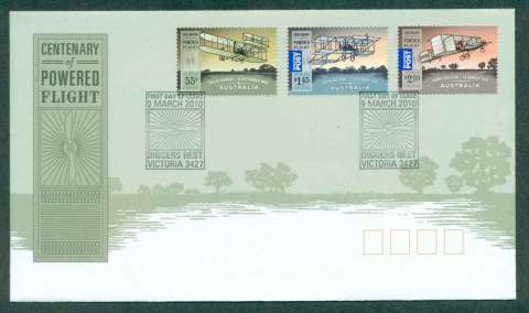 Australia-2010-Powered-Flight-FDC-lot50589